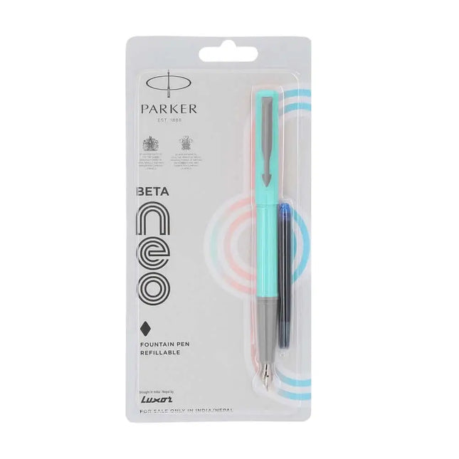 Parker Beta Neo Fountain Pen with Quink Cartridge - Sea Green - Fountain Pen