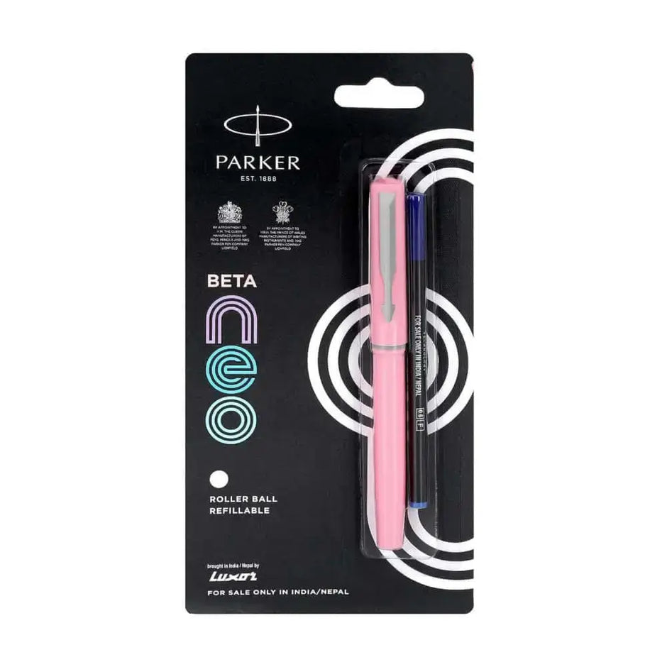 Parker Beta Neo Roller Ball Pen | Ink Colour - Blue - Pale Pink - Roller Ball Pens