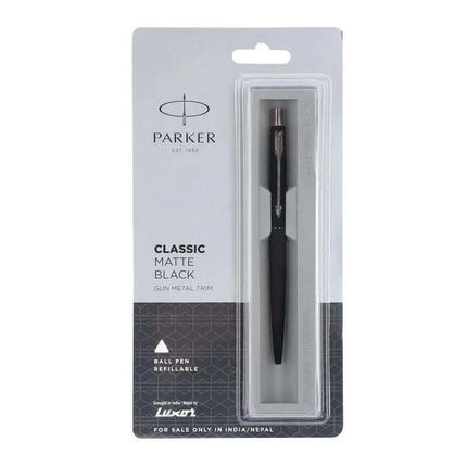 Parker Classic Ball Pen | Ink Colour - Blue - Matt Black / Gun Metal Trim - Ball Pens