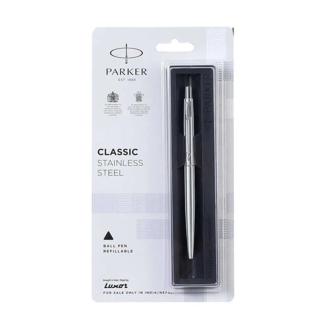 Parker Classic Ball Pen | Ink Colour - Blue - Stainless Steel / Chrome Trim - Ball Pens