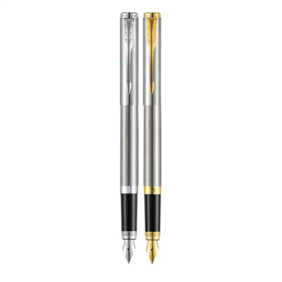 Parker Folio Stainless Steel Fountain Pen with Quink Converter - Fountain Pen