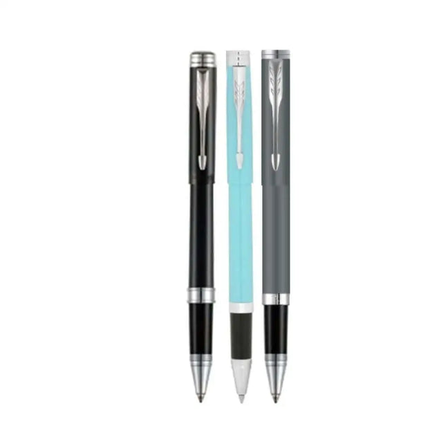 Parker Folio Standard Chrome Trim Roller Ball Pen | Ink Colour - Blue - Roller Ball Pens