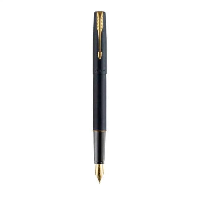 Parker Frontier Fountain Pen with Quink Converter - Matt Black / Gold Trim - Fountain Pen