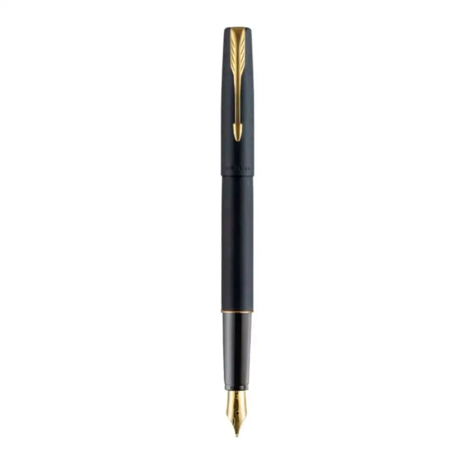 Parker Frontier Fountain Pen with Quink Converter - Matt Black / Gold Trim - Fountain Pen