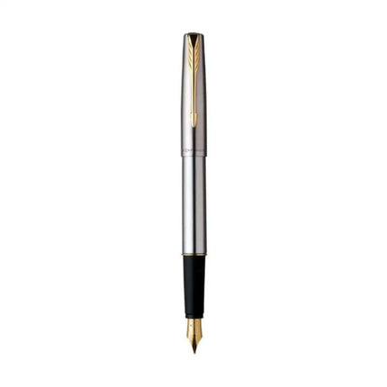 Parker Frontier Fountain Pen with Quink Converter - Stainless Steel / Gold Trim - Fountain Pen