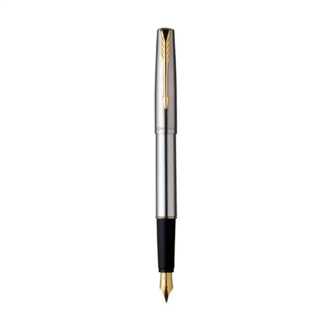 Parker Frontier Fountain Pen with Quink Converter - Stainless Steel / Gold Trim - Fountain Pen