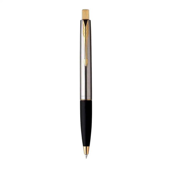 Parker Frontier Stainless Steel Ball Pen | Ink Colour - Blue - Gold Trim - Ball Pens
