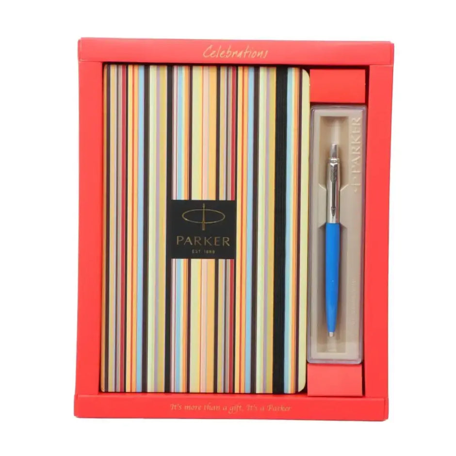 Parker Jotter Standard Ball Pen with A5 Pinstrip Diary Set - Light Blue - Gift Set