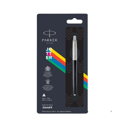 Parker Jotter Standard Chrome Trim Ball Pen | Ink Colour - Blue - Black - Ball Pens