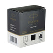 Parker Quink Ink Bottle packaging, 30 ml size, black ink refill option for fountain pens.