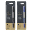 Parker Ultra Fine Navigator Roller Ball Refill pack featuring black and blue roller ball refills.