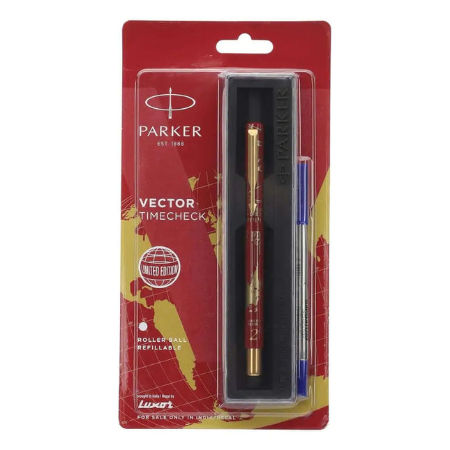 Parker Vector Timecheck GT Roller Ball Pen | Ink Colour - Blue - Red - Roller Ball Pens