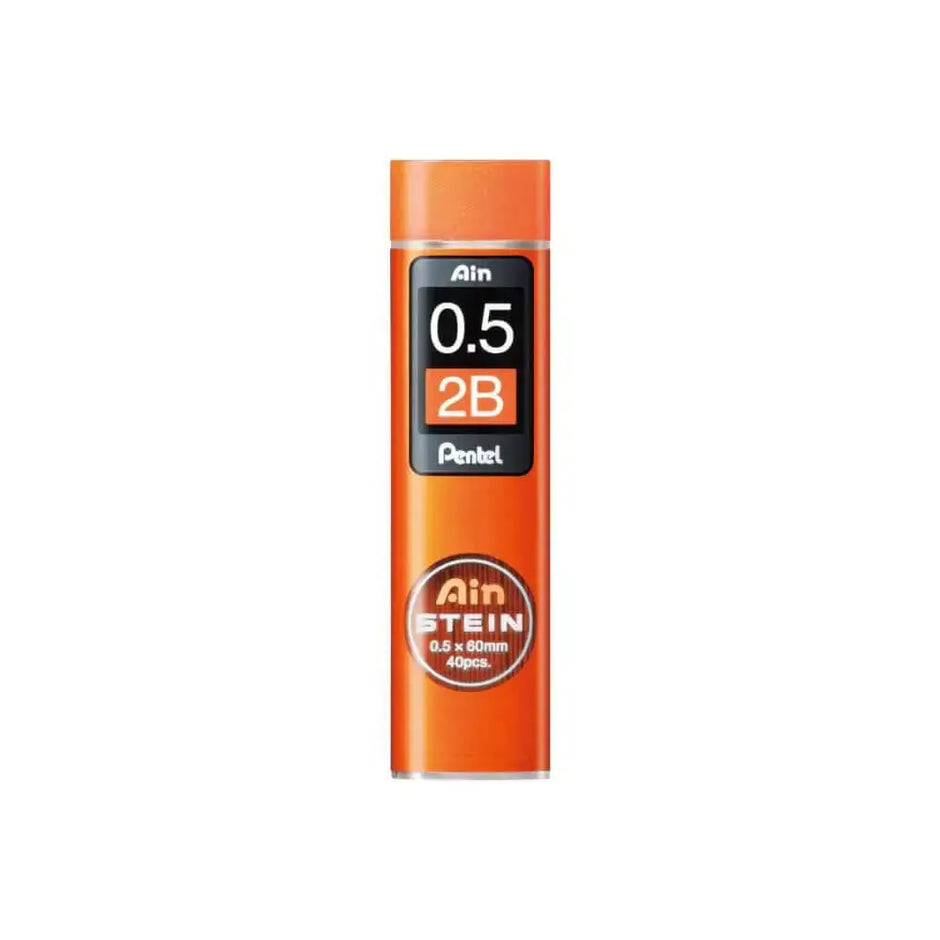 Pentel Ain Stein Leads for Mechanical Pencils in compact swivel-top tube.