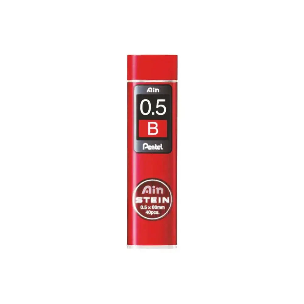 Pentel Ain Stein Leads for Mechanical Pencils in a compact swivel-top tube, ideal for on-the-go writing.