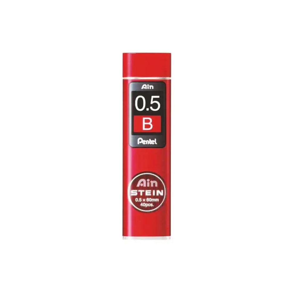 Pentel Ain Stein Leads for Mechanical Pencils in a compact swivel-top tube, ideal for on-the-go writing.