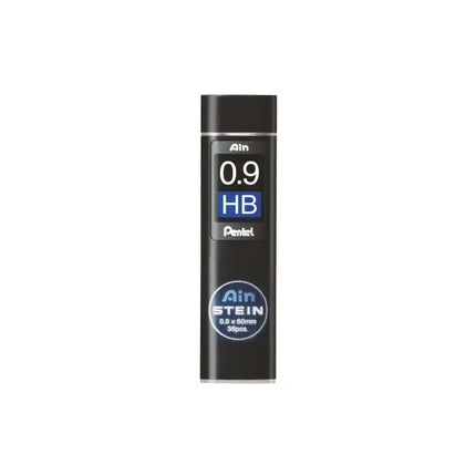 Pentel Ain Stein Leads for Mechanical Pencils in a compact swivel-top tube, 0.9 HB hardness.