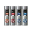 Pentel Ain Stein Leads for Mechanical Pencils in various grades displayed in compact tubes.