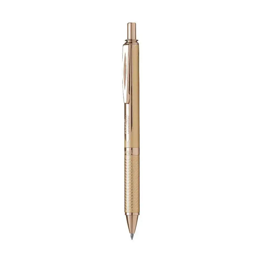 Pentel Energel BL407 Metal Roller Gel Pen with elegant aluminium barrel and textured grip for professional writing.