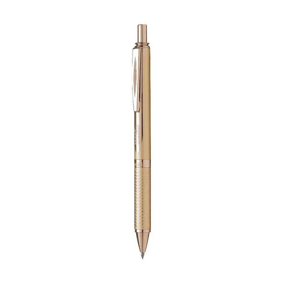 Pentel Energel BL407 Metal Roller Gel Pen with elegant aluminium barrel and textured grip for professional writing.