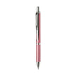 Pentel Energel BL407 Metal Roller Gel Pen in pink with a textured grip and chrome accents for professional writing.