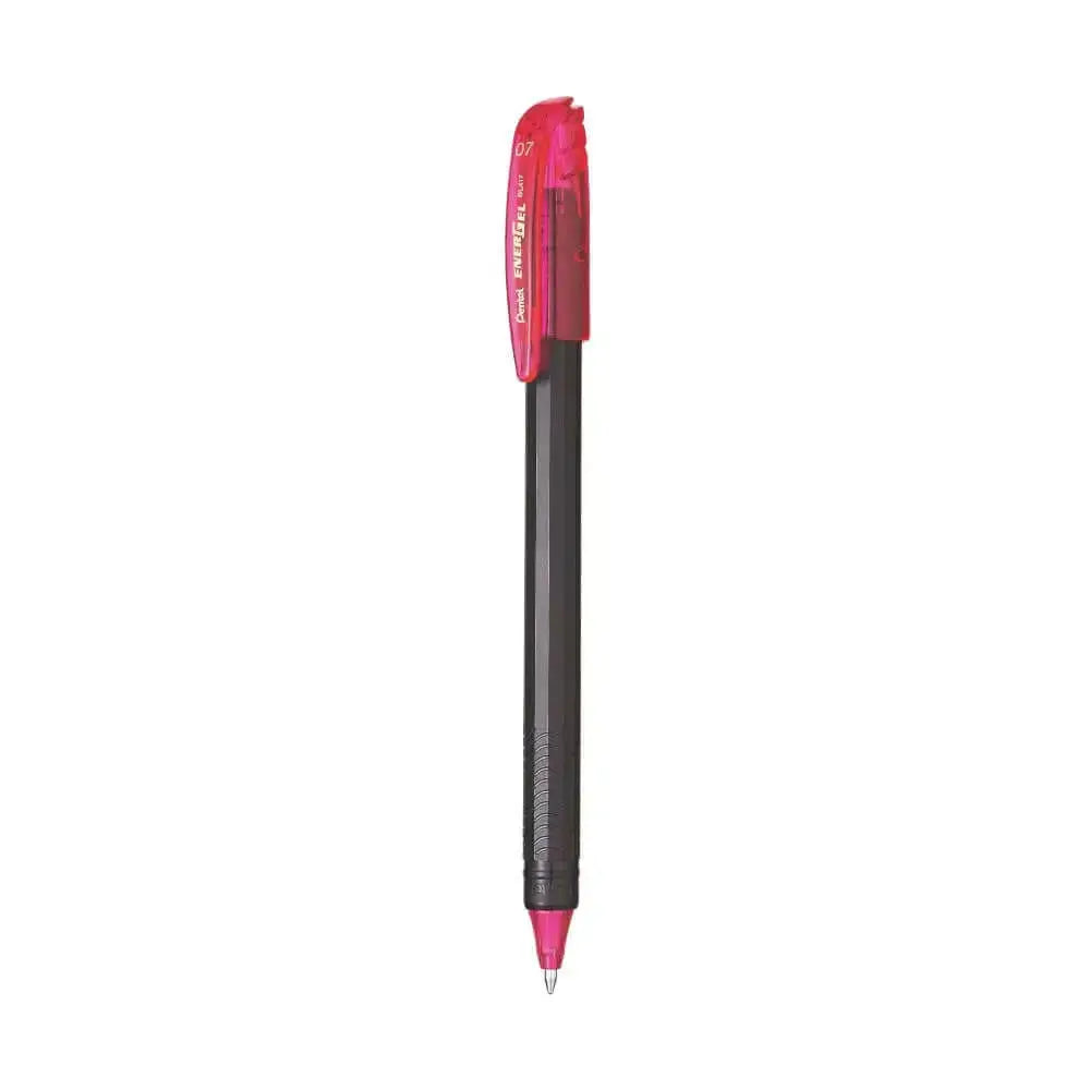 Pentel Energel Roller Gel Pen | Quick Dry Ink For Smudge-Free Writing in vibrant pink and black design.