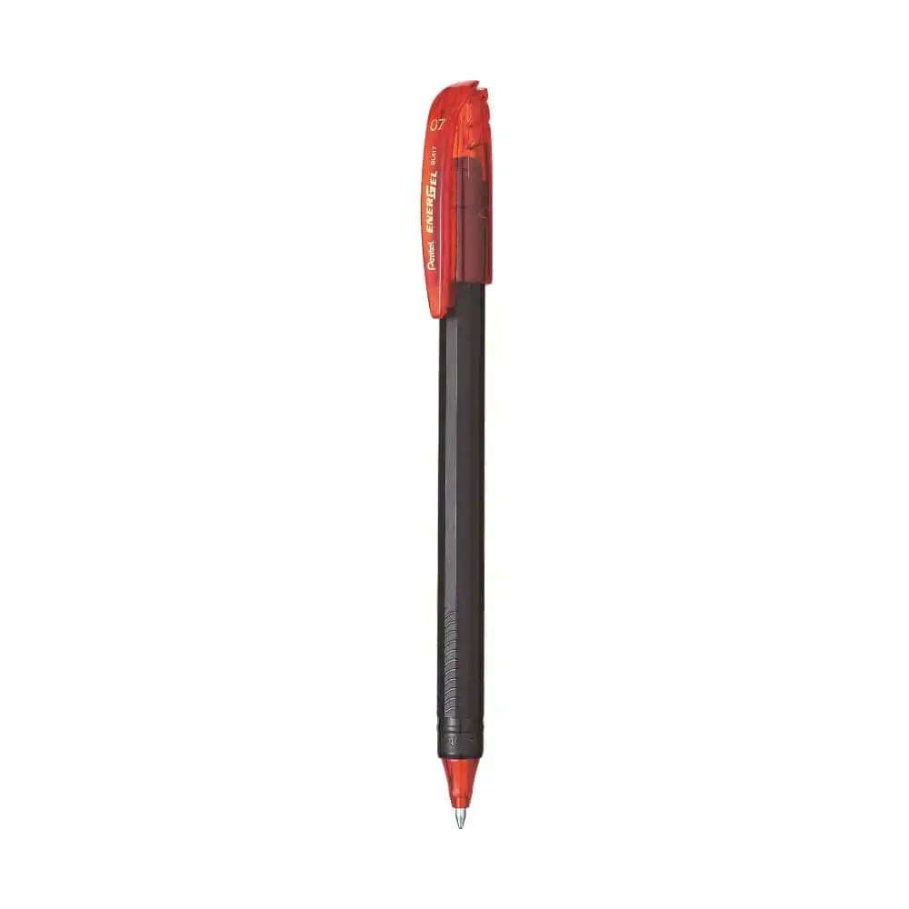 Pentel Energel Roller Gel Pen | Quick Dry Ink For Smudge-Free Writing in vibrant red color with sleek design.
