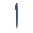 Pentel Flexible Tip Brush Sign Pen SES15C in blue with a cap for precise illustration and lettering.