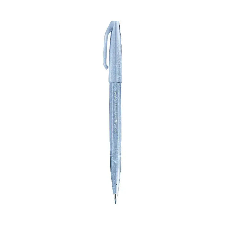 Pentel Flexible Tip Brush Sign Pen SES15C in blue color, ideal for calligraphy and illustrations.