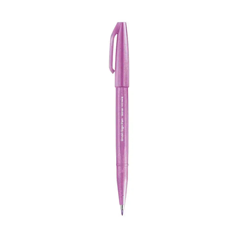 Pentel Flexible Tip Brush Sign Pen SES15C in vibrant purple color for illustrations and lettering.
