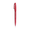 Pentel Flexible Tip Brush Sign Pen SES15C in vibrant red color with a sleek design for creative projects.