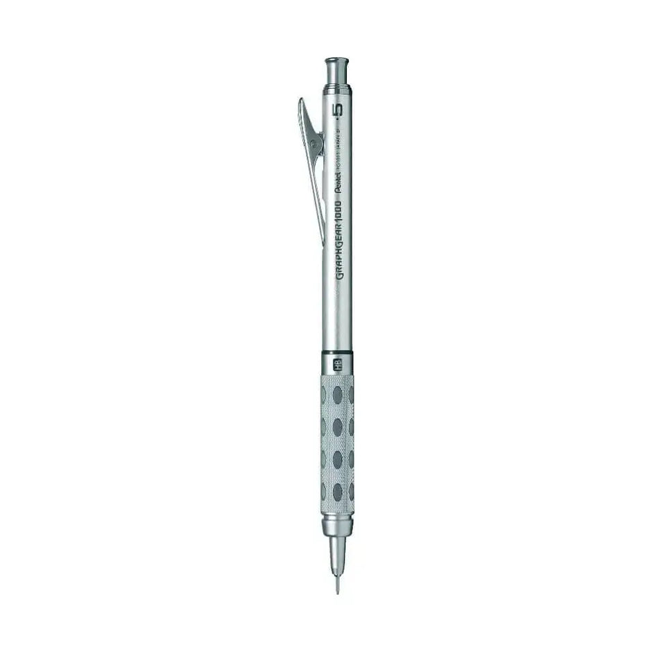 Pentel GraphGear 1000 Mechanical Pencil with retractable sleeve and dual grip design.