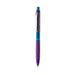 Pentel Q-Erase Mechanical Pencil with purple and blue design, featuring a comfortable grip and twist-erase mechanism.