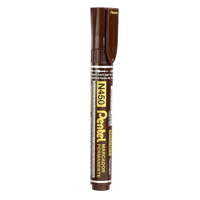Pentel X-tra Large Permanent Marker N450 Bullet Tip - Brown - Permanent Markers