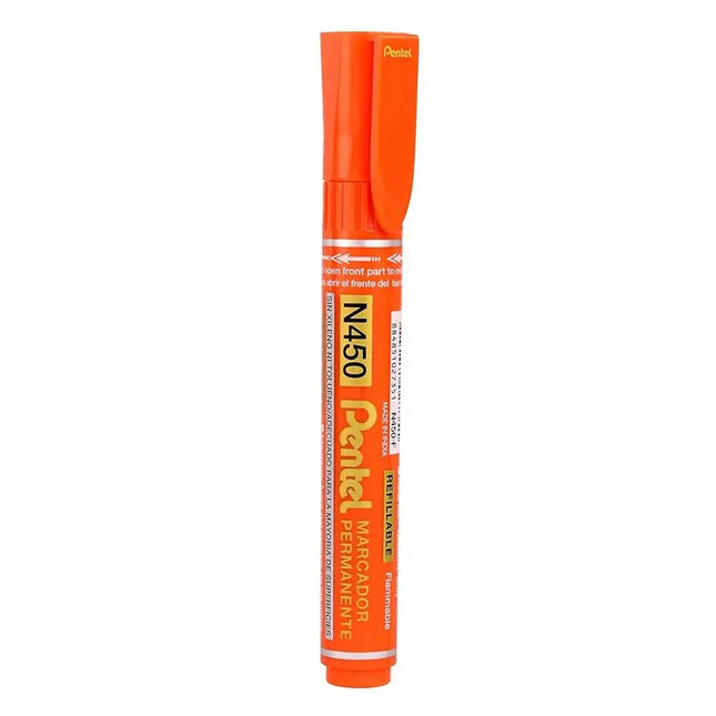 Pentel X-tra Large Permanent Marker N450 Bullet Tip - Orange - Permanent Markers