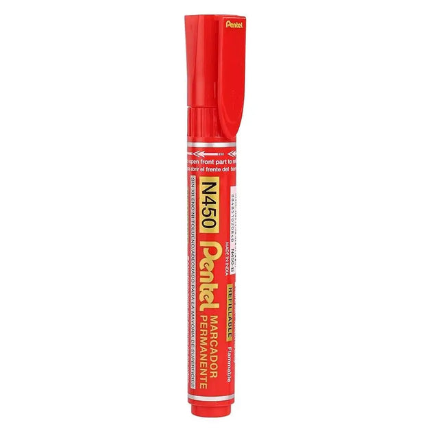 Pentel X-tra Large Permanent Marker N450 Bullet Tip - Red - Permanent Markers