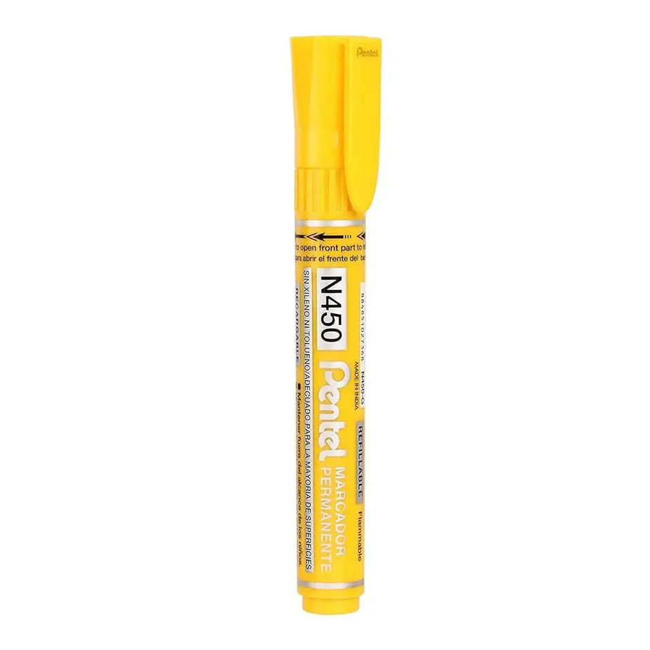 Pentel X-tra Large Permanent Marker N450 Bullet Tip - Yellow - Permanent Markers