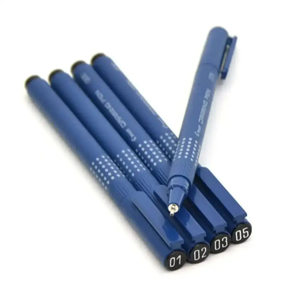Pilot Drawing Pen Set of 5 in blue, showcasing various tip sizes for precise drawing and sketching.