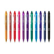 Pilot Frixion Clicker 0.7mm Fine Point Roller Ball Pen with Comfortable Dimpled Grip & Inbuild Eraser in various colors.