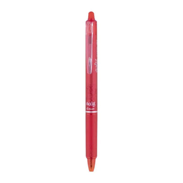Pilot Frixion Clicker 0.7mm Fine Point Roller Ball Pen with Comfortable Dimpled Grip & Inbuild Eraser in red color.
