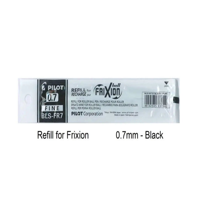 Pilot Frixion Refill 0.7MM for Frixion Roller/Clicker - Black - Refills