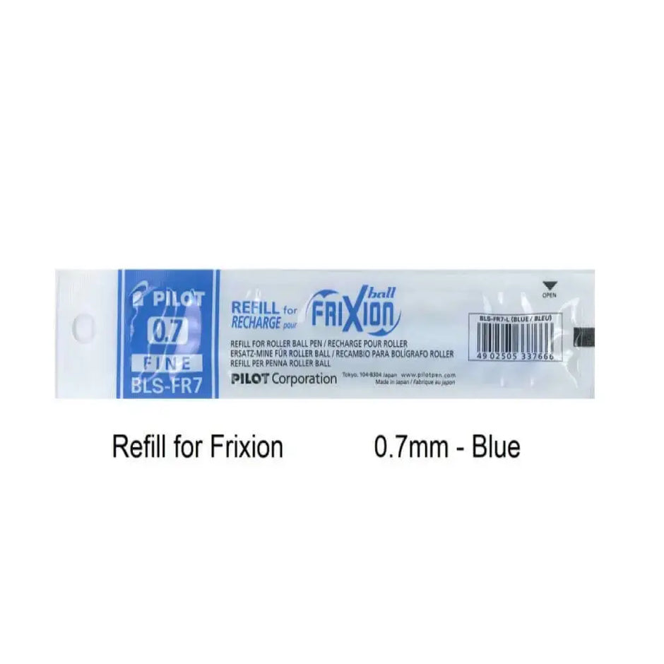 Pilot Frixion Refill 0.7MM for Frixion Roller/Clicker in blue packaging