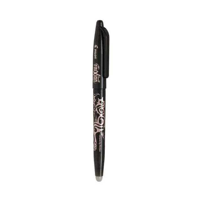 Pilot Frixion Roller Ball Pen with Comfortable Dimpled Grip & Inbuild Eraser - Black / 1.0 MM - Roller Ball Pens