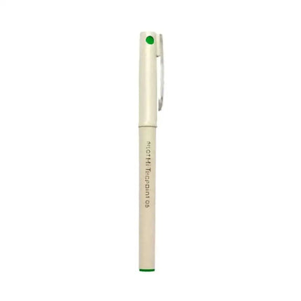 Pilot Hi-Tecpoint O5 0.5mm Extra Fine Point Roller Ball Pen in white with green tip.