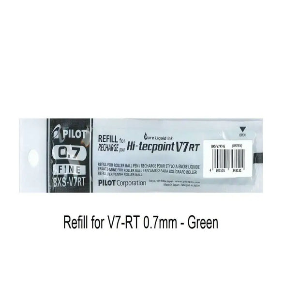 Pilot Hi-Tecpoint Refill 0.7MM for V7RT in green packaging for rollerball pens