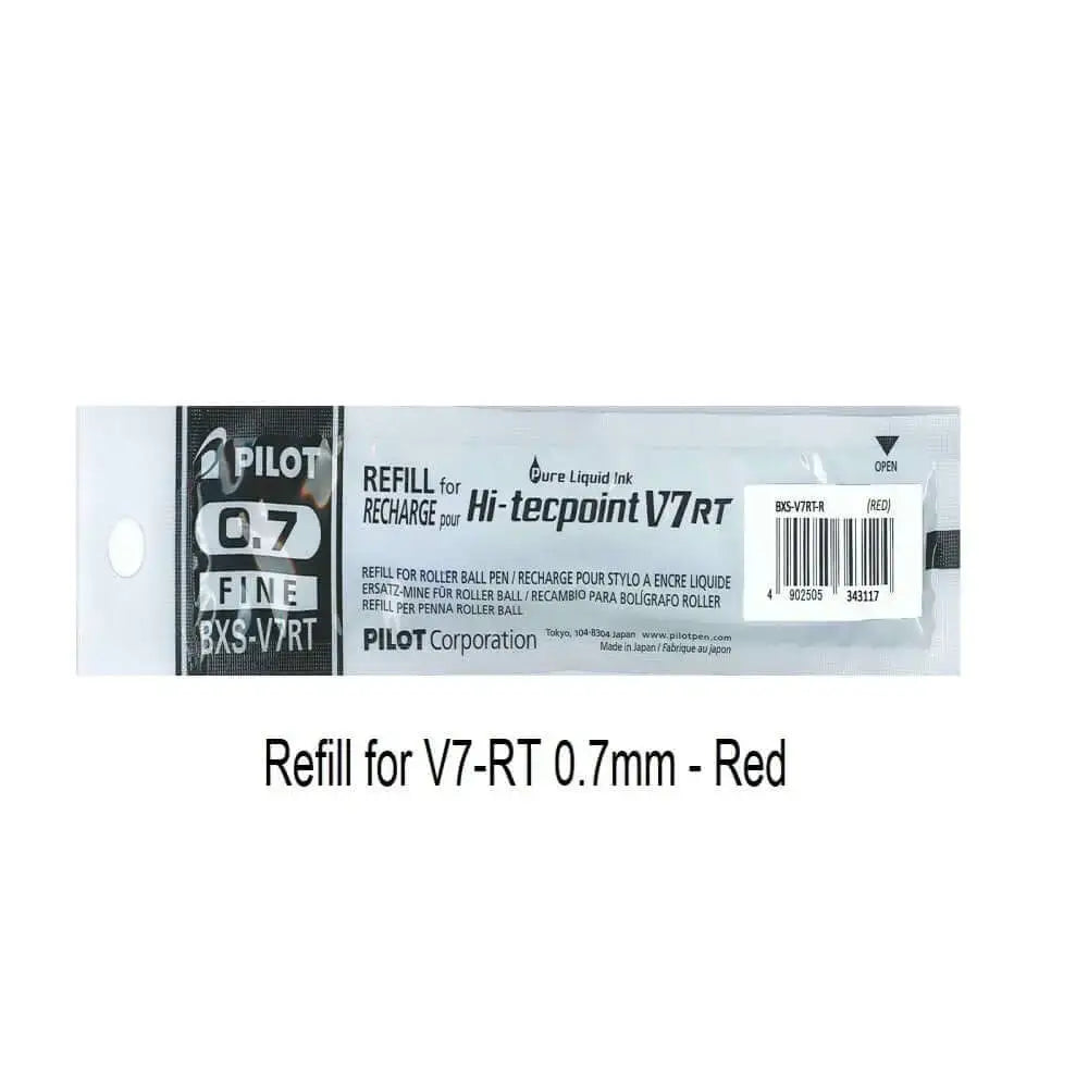 Pilot Hi-Tecpoint Refill 0.7MM for V7RT - Red ink cartridge packaging