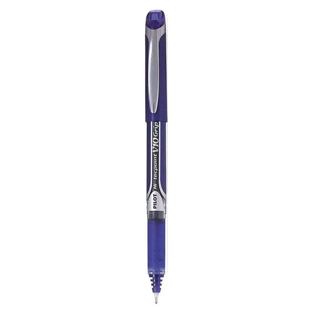 Pilot Hi-Tecpoint V10 Grip 1.0mm Medium Point Pure Liquid Ink Roller Ball Pen with Dimpled Rubber Grip