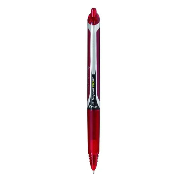 Pilot Hi-Tecpoint V10 RT 1.0mm Medium Point Pure Liquid Ink Retractable Roller Ball Pen with Dimpled Rubber Grip