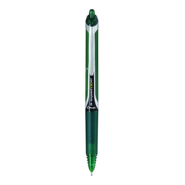 Pilot Hi-Tecpoint V10 RT 1.0mm Medium Point Pure Liquid Ink Retractable Roller Ball Pen with Dimpled Rubber Grip