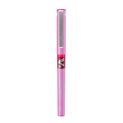 Pilot Hi-Tecpoint V5 0.5mm Extra Fine Point Pure Liquid Ink Roller Ball Pen - Pink - Roller Ball Pens