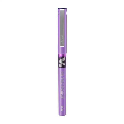 Pilot Hi-Tecpoint V5 0.5mm Extra Fine Point Pure Liquid Ink Roller Ball Pen - Purple - Roller Ball Pens
